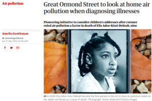 Great Ormond Street to look at home air pollution when diagnosing illnesses